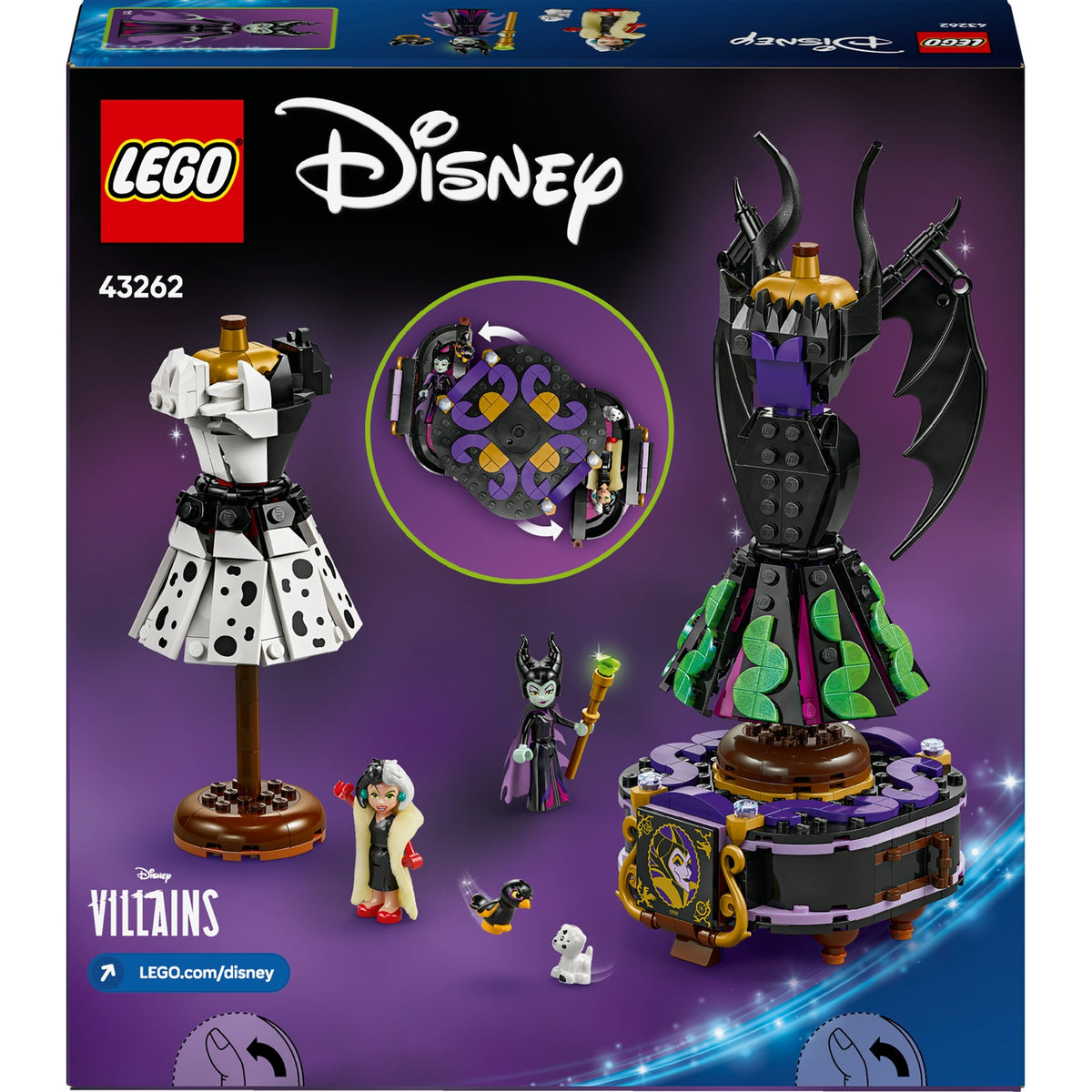 LEGO Disney Les robes de Maléfique et Cruella D’Enfer 43262