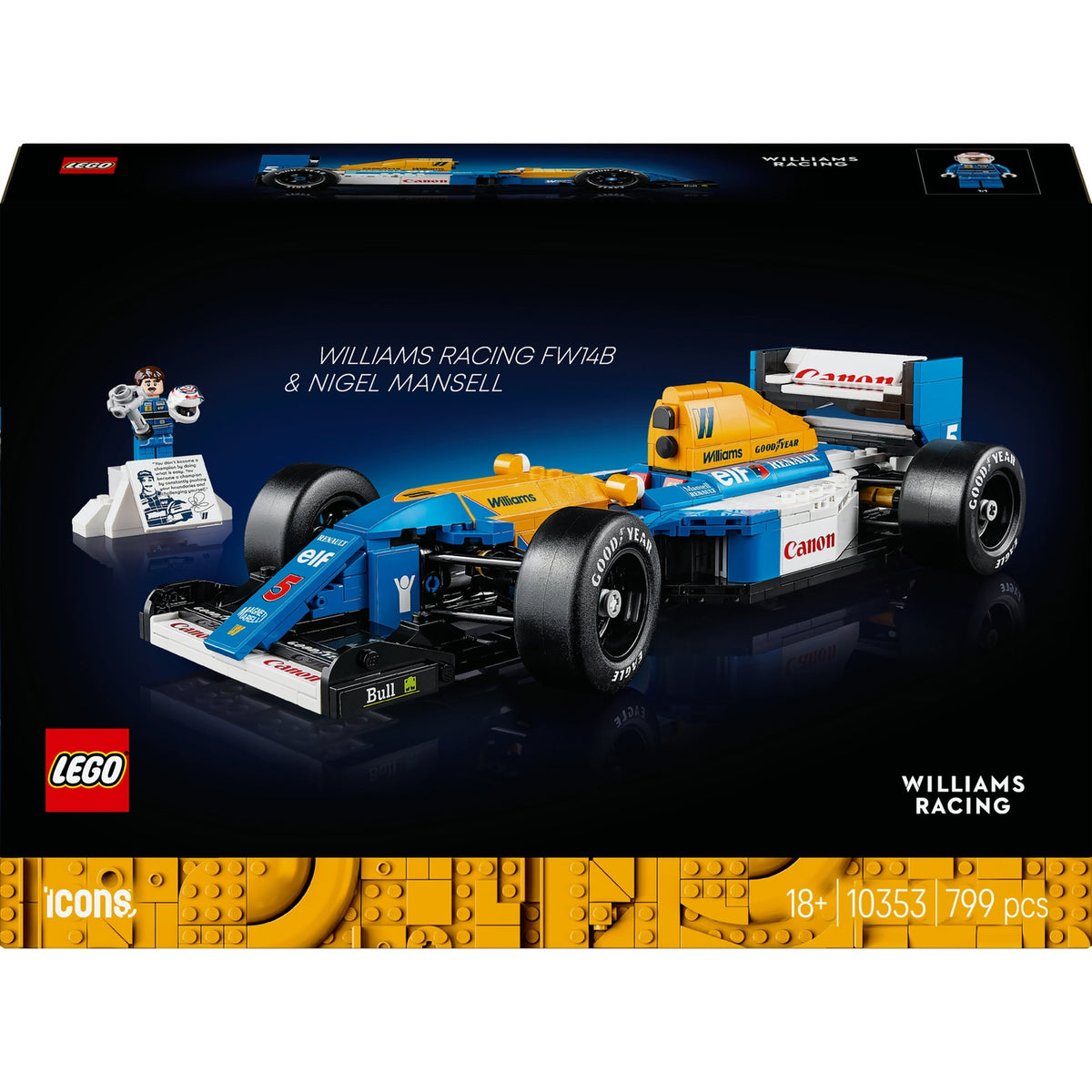 LEGO Icons Williams Racing FW14B et Nigel Mansell 10353