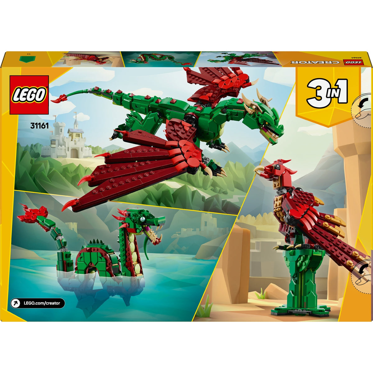 LEGO Creator 3-en-1 Le Dragon Médiéval 31161
