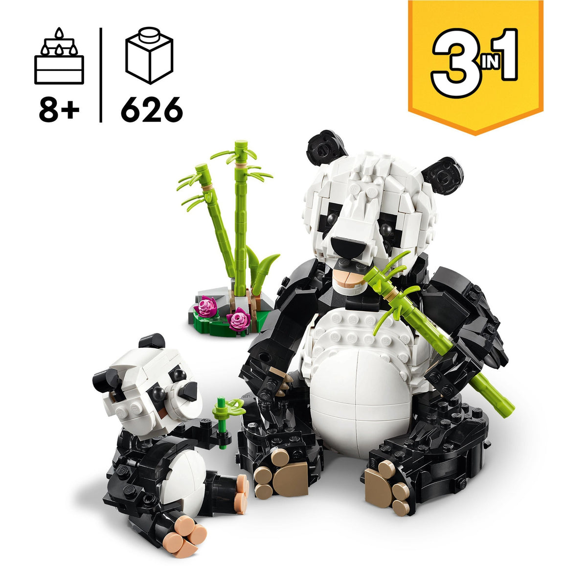 LEGO Creator 3-en-1 Animaux Sauvages : la Famille de Pandas