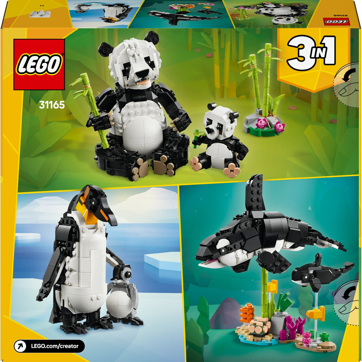 LEGO Creator 3-en-1 Animaux Sauvages : la Famille de Pandas