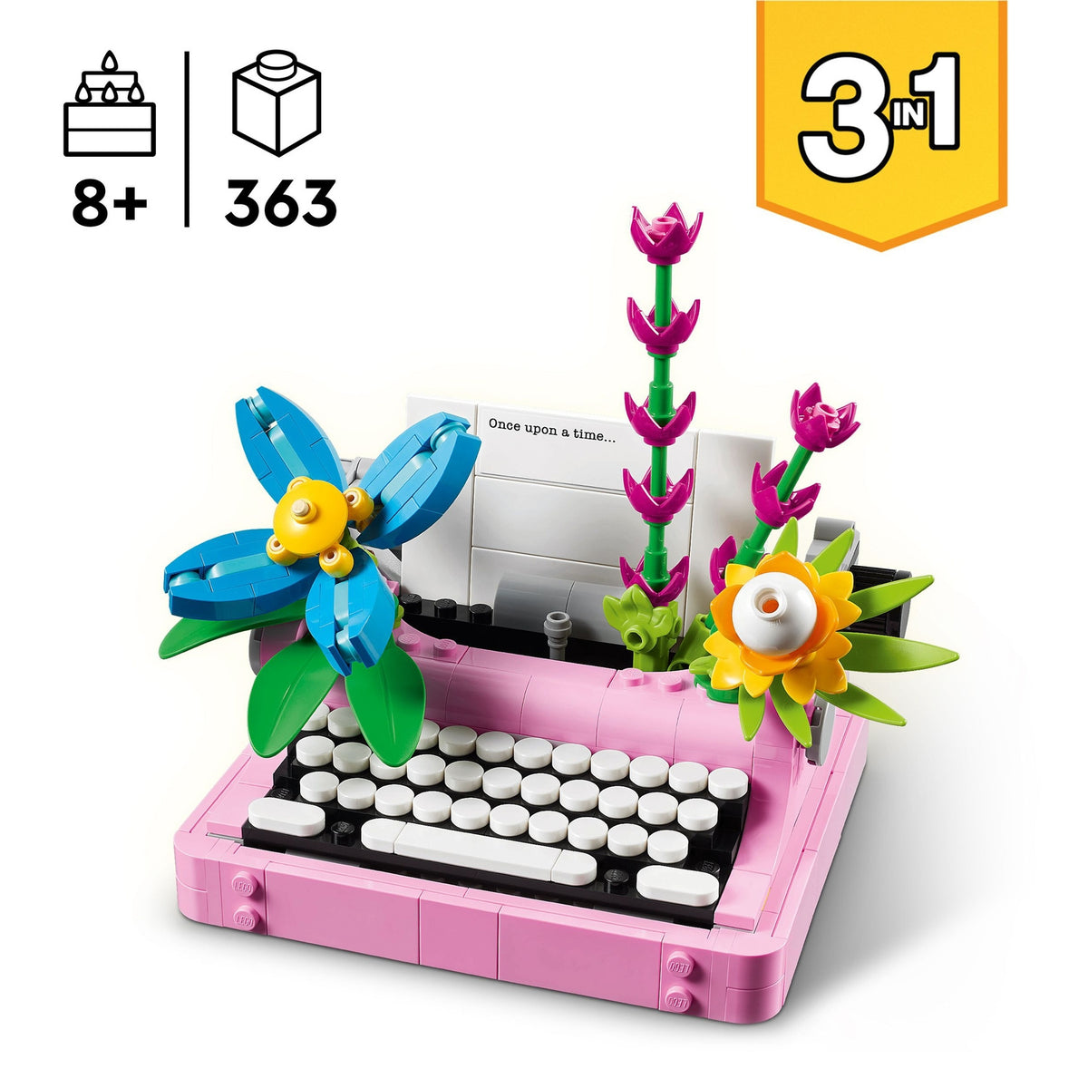 LEGO Creator 3-en-1 La Machine à Ecrire avec des Fleurs 31169