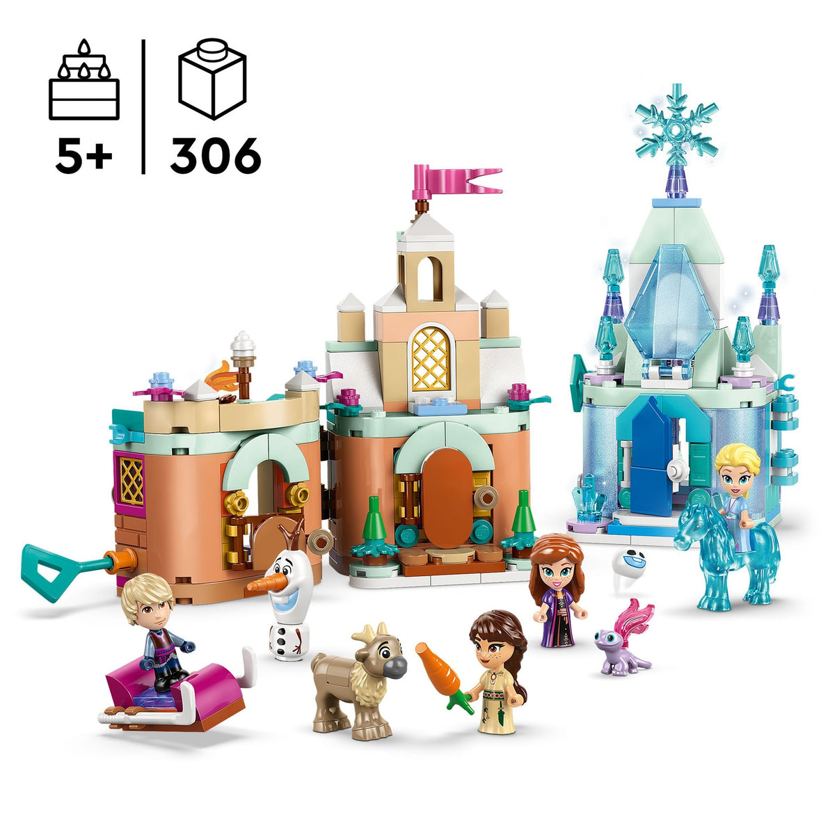 LEGO Disney Princess La Reine des Neiges Château d’Arendelle et Palais de Glace d’Elsa Miniatures 43278