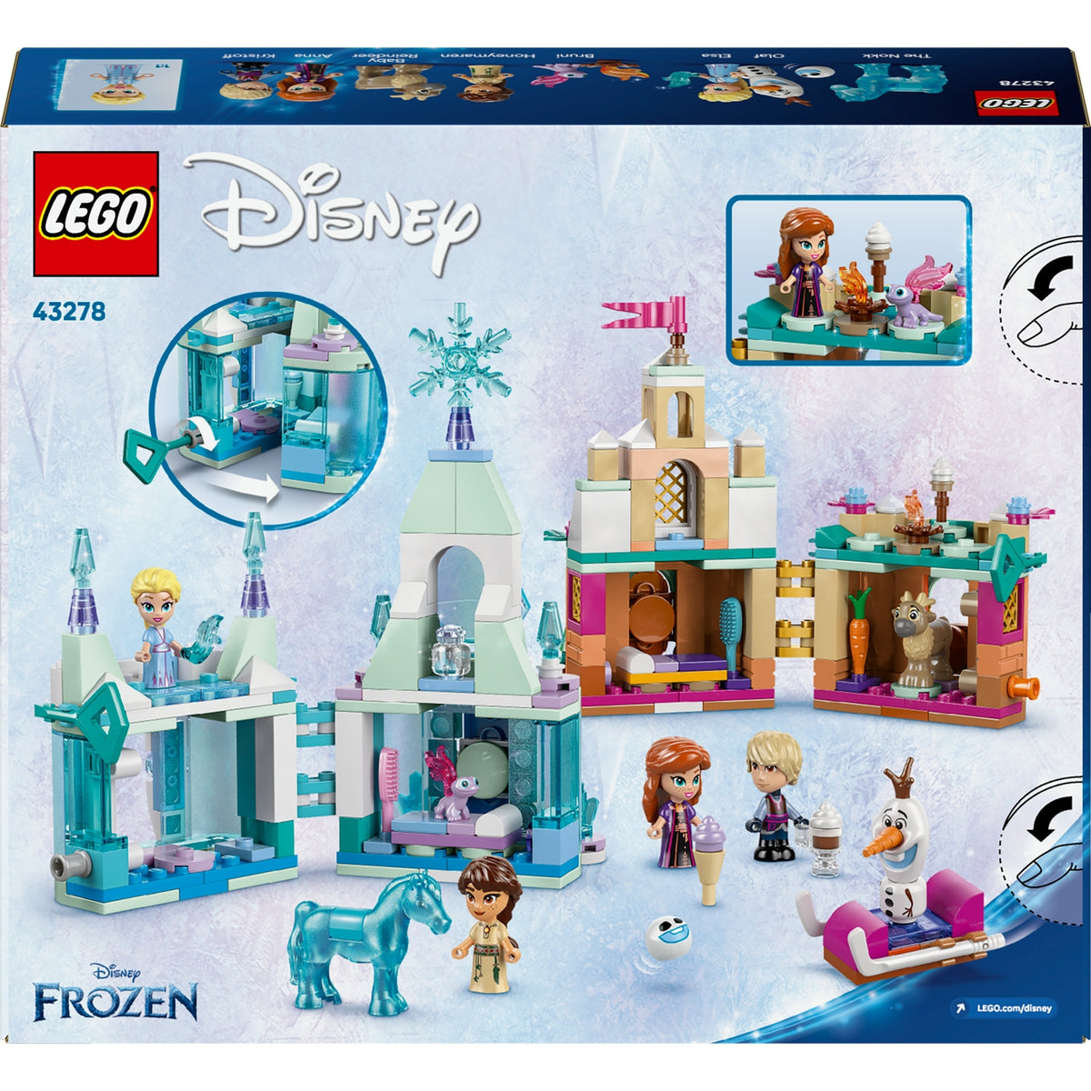 LEGO Disney Princess La Reine des Neiges Château d’Arendelle et Palais de Glace d’Elsa Miniatures 43278