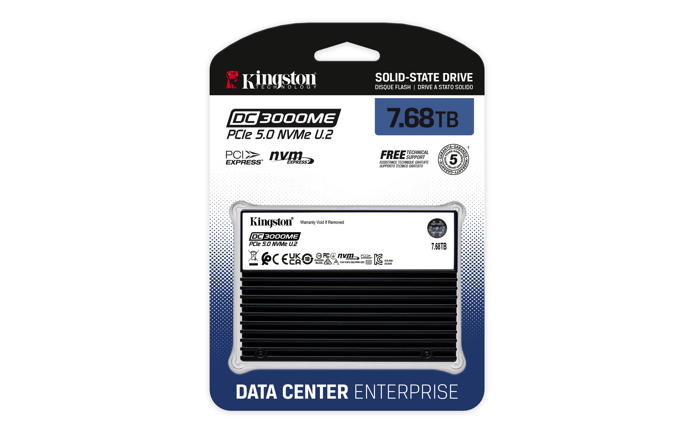 Kingston Technology 7,68TB DC3000ME U.2 PCIe 5.0 NVMe TCG Opal Enterprise SSD