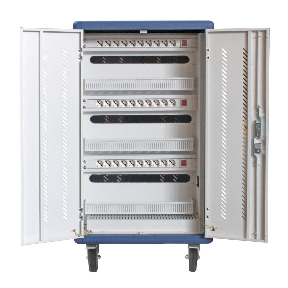 Techly I-CABINET-30DUTY chariot et rangement roulant Classe mobile de charge et de gestion Blanc, Bleu