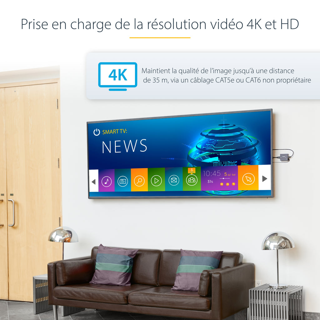 StarTech.com Extendeur HDMI sur Cat5e / 6 avec POC Power over Cable
