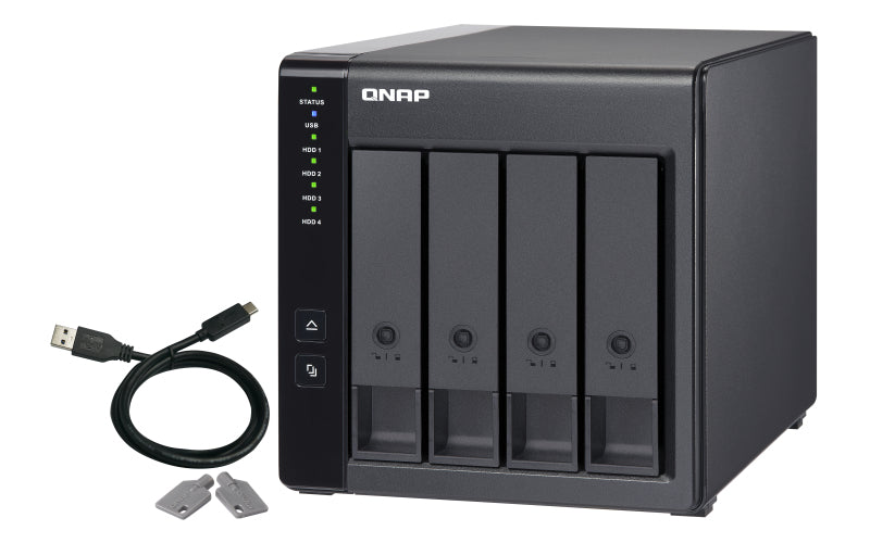 QNAP TR-004 Boîtier de Stockage RAID pour Disques Durs et SSD 2.5/3.5 pouces, Noir