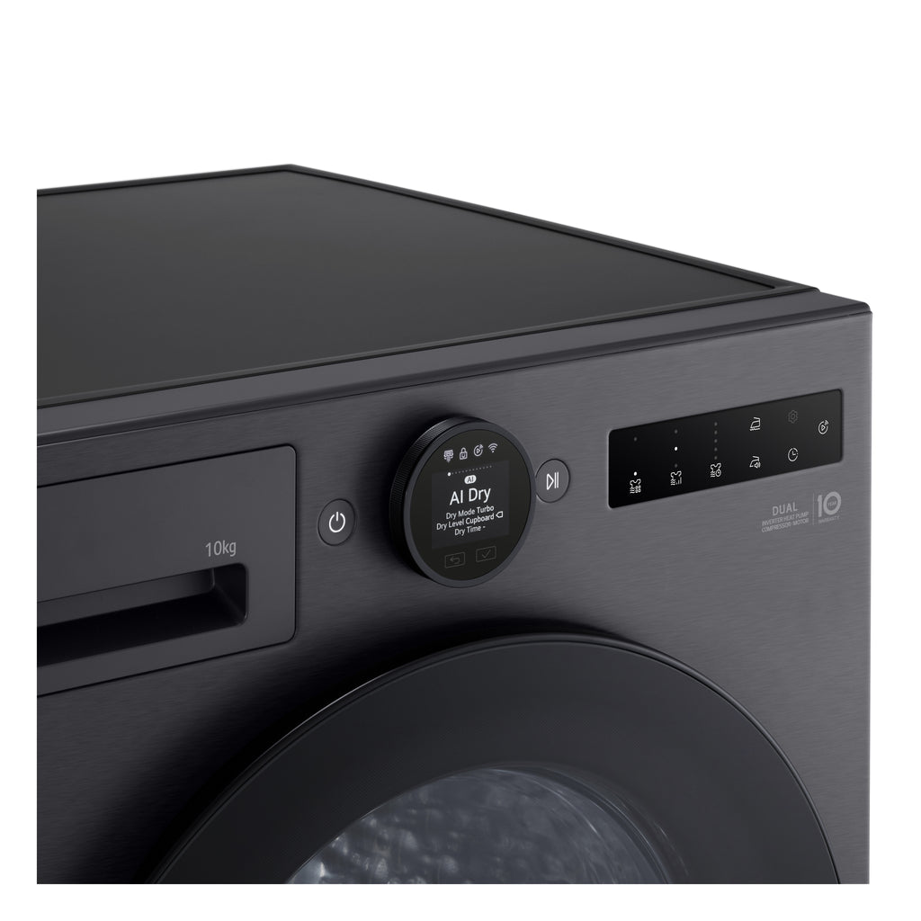LG RHX7010TBB sèche-linge Pose libre Charge avant 10 kg Noir