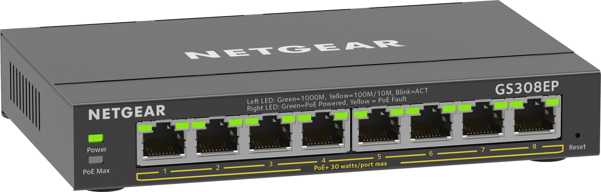 NETGEAR GS308EP Géré L2/L3 Gigabit Ethernet (10/100/1000) Connexion Ethernet, supportant l'alimentation via ce port (PoE