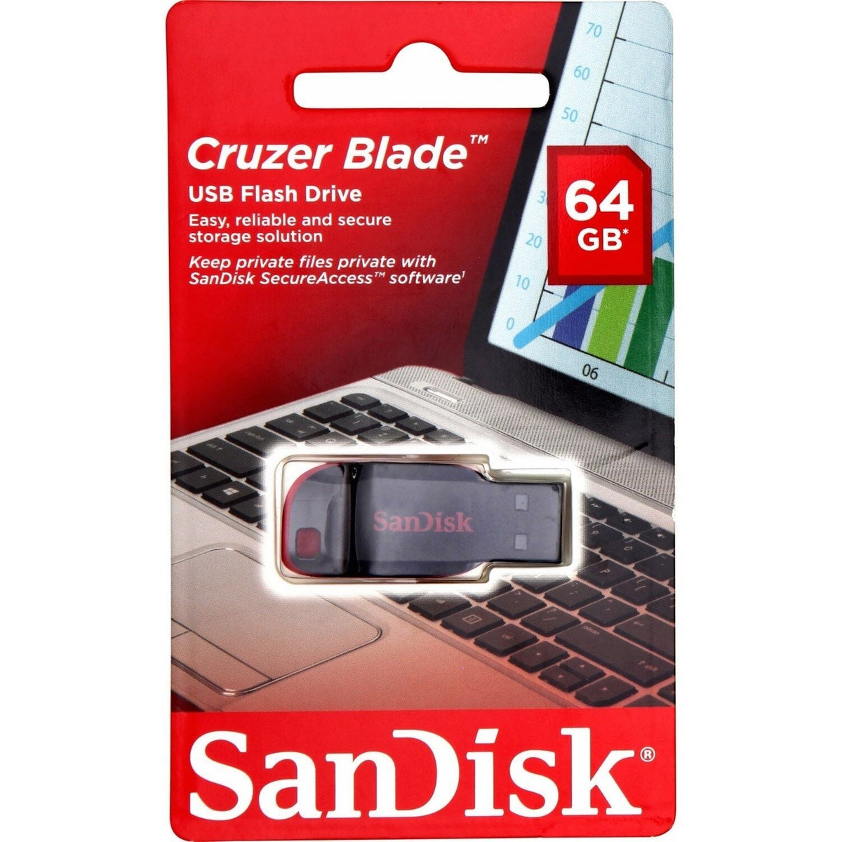 Sandisk Clé USB 2.0 Cruzer Blade 64 Go