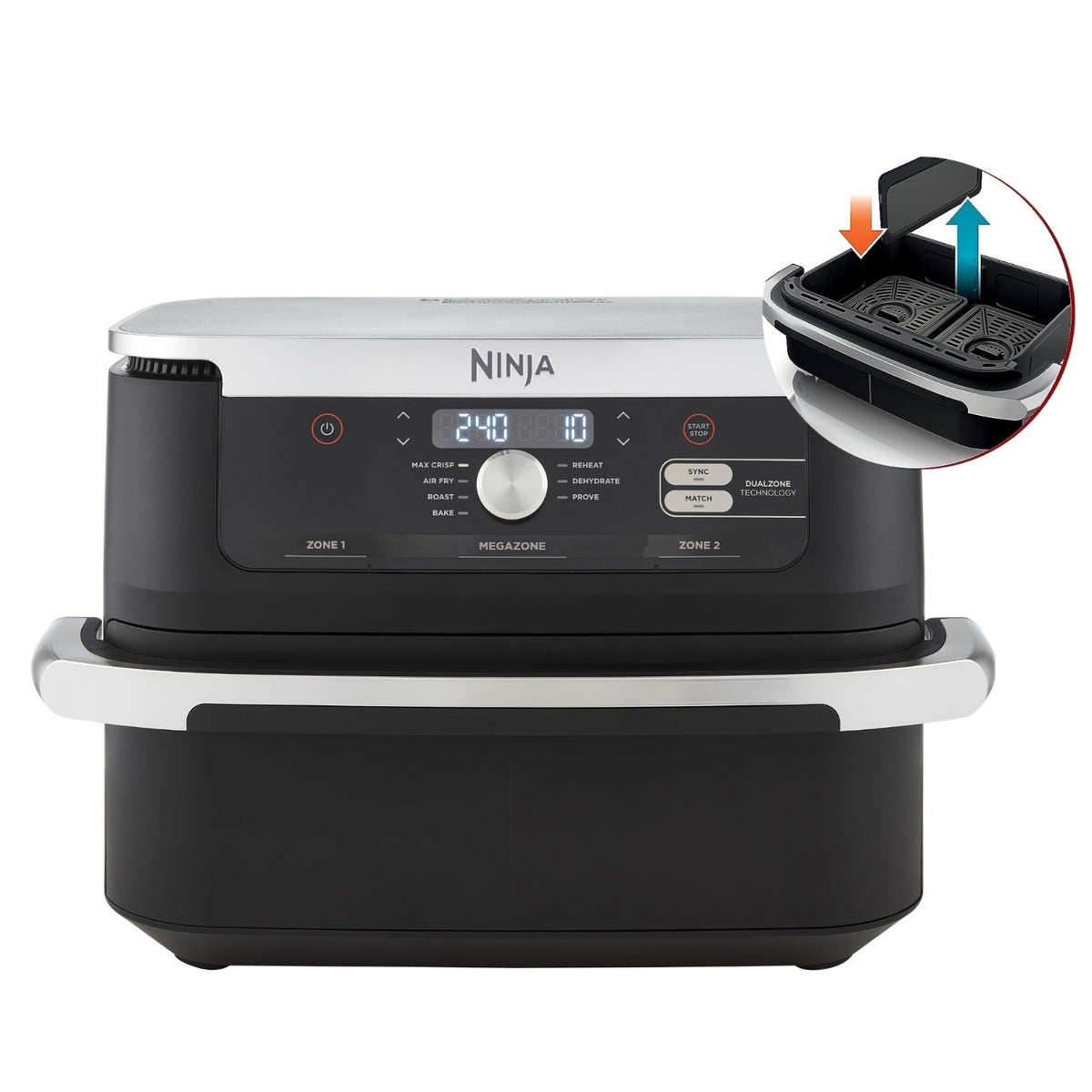Ninja Friteuse sans huile Airfryer 10,4 L Foodi Flex AF500EU