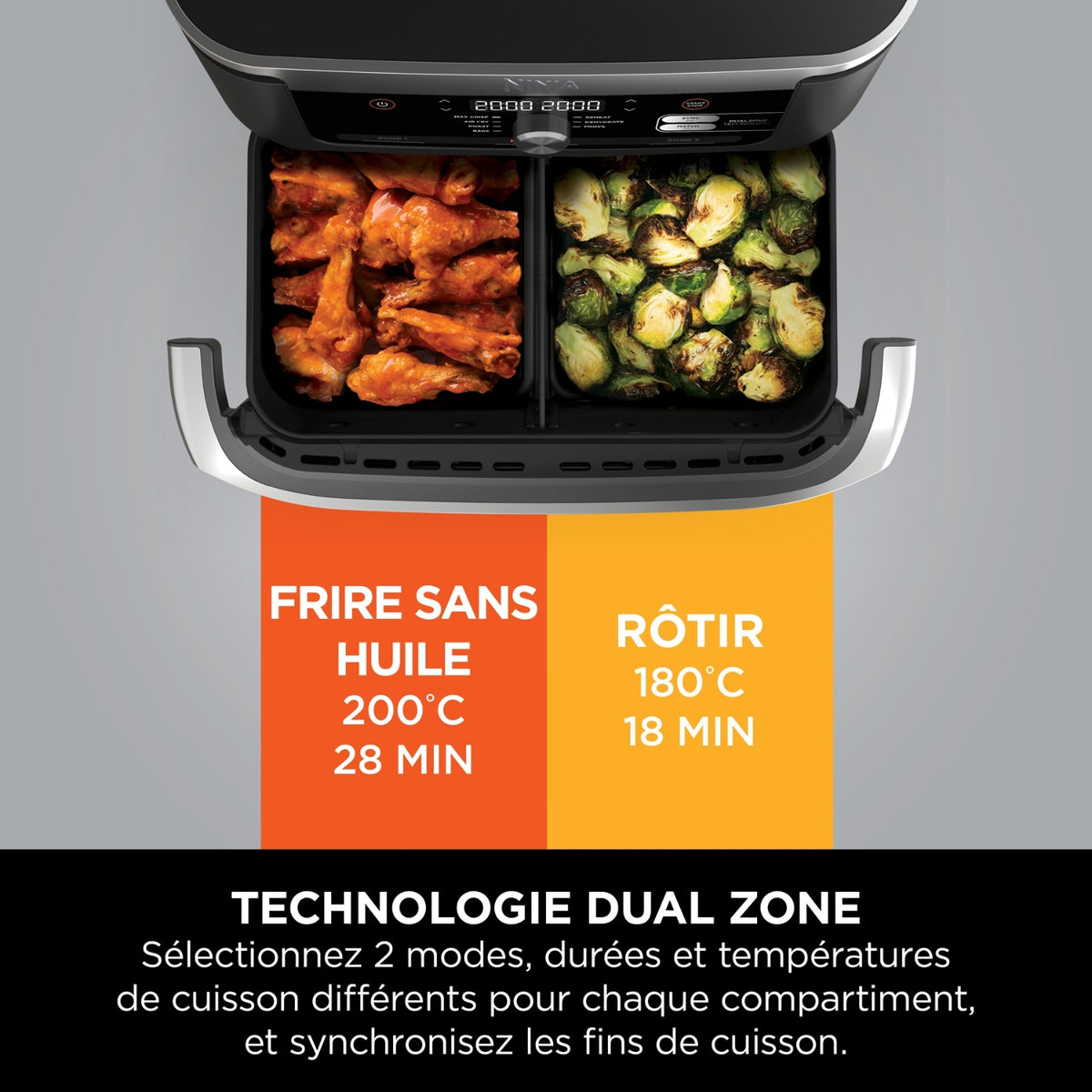 Ninja Friteuse sans huile Airfryer 10,4 L Foodi Flex AF500EU