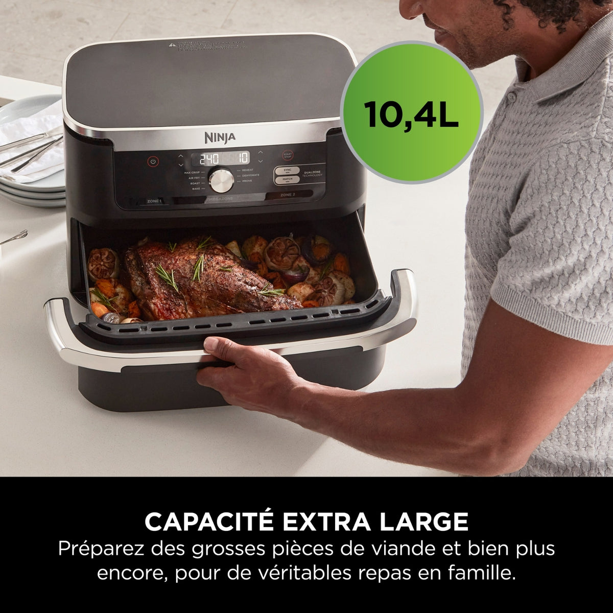 Ninja Friteuse sans huile Airfryer 10,4 L Foodi Flex AF500EU