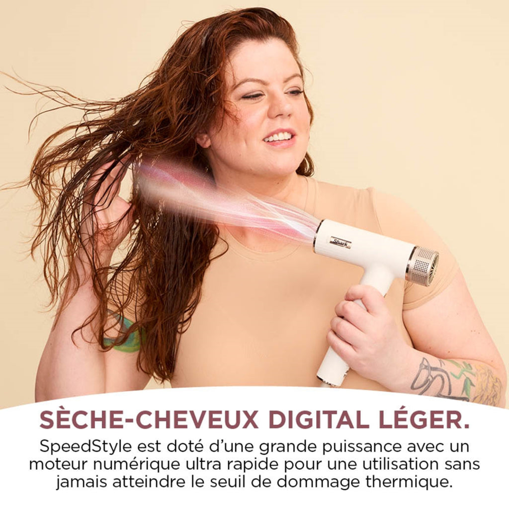 Shark Sèche-cheveux HD33EU - 3 accessoires - blanc soie - 1700W