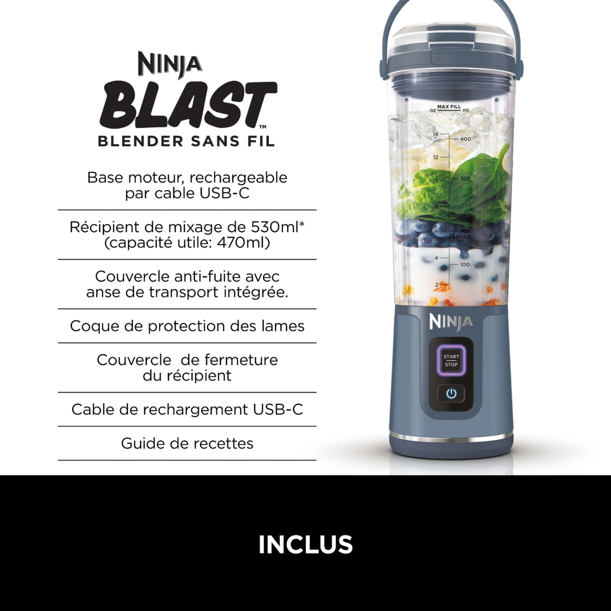 Ninja Blender sans fil Blast BC151EUNV