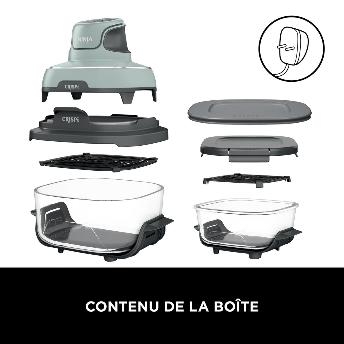 Ninja Friteuse sans huile Airfryer en verre FN101EUSG Crispi