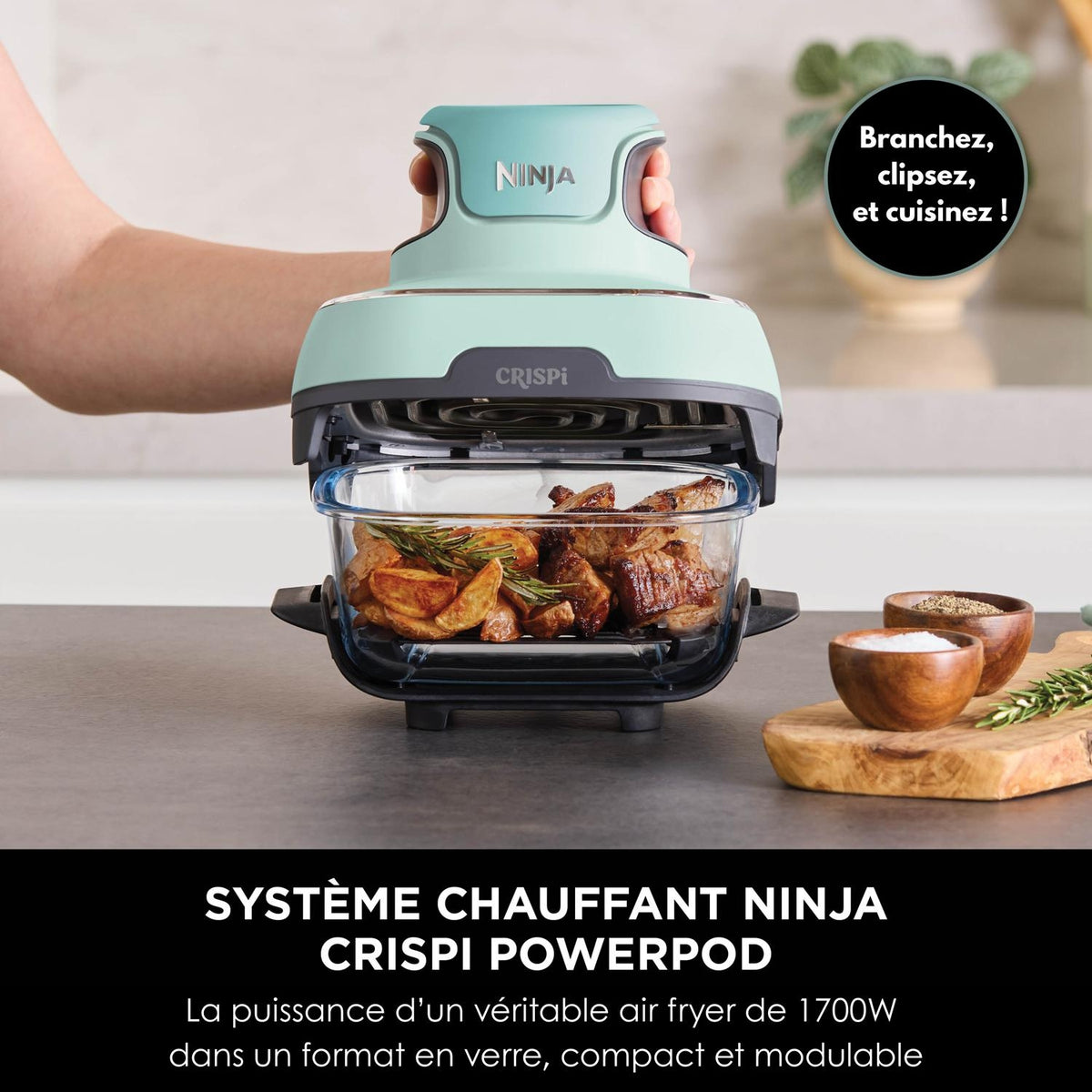 Ninja Friteuse sans huile Airfryer en verre FN101EUSG Crispi