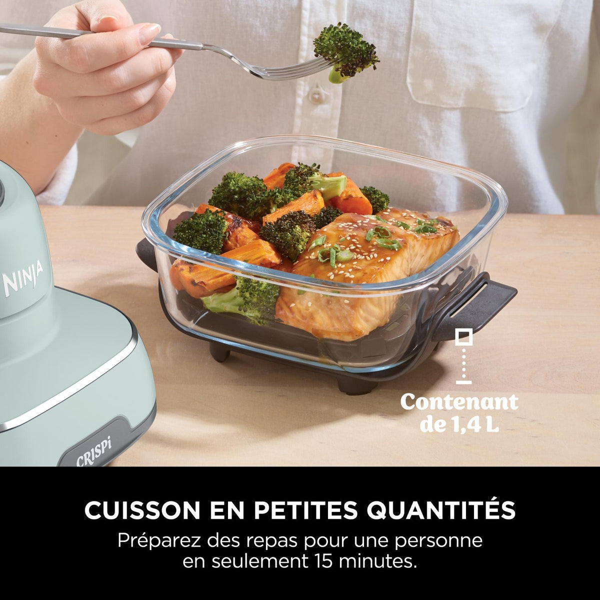 Ninja Friteuse sans huile Airfryer en verre FN101EUSG Crispi