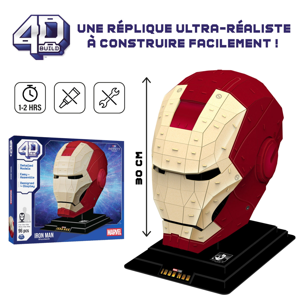 Spin Master Casque Iron Man 4 D Build 96 Pieces