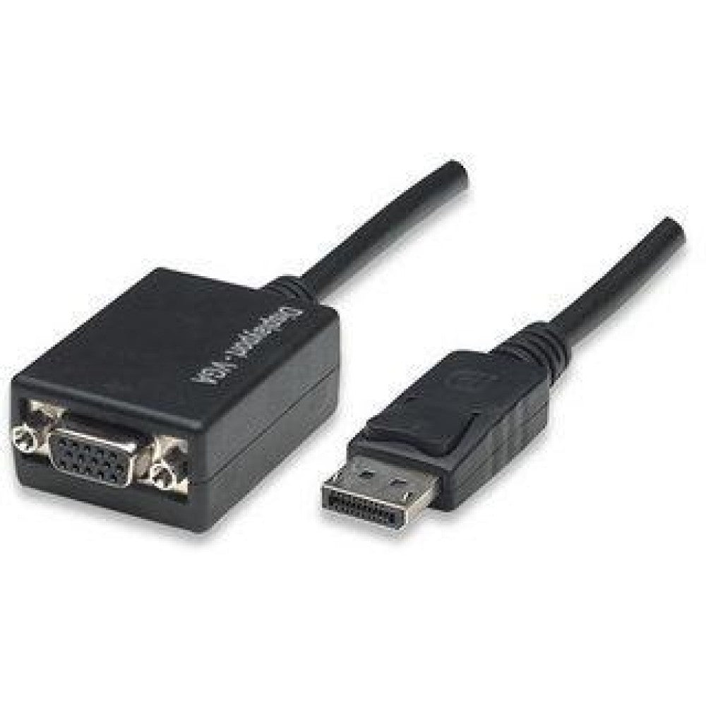 Adaptateur DisplayPort vers 2 x VGA (D-Sub), Noir, 0,07 m