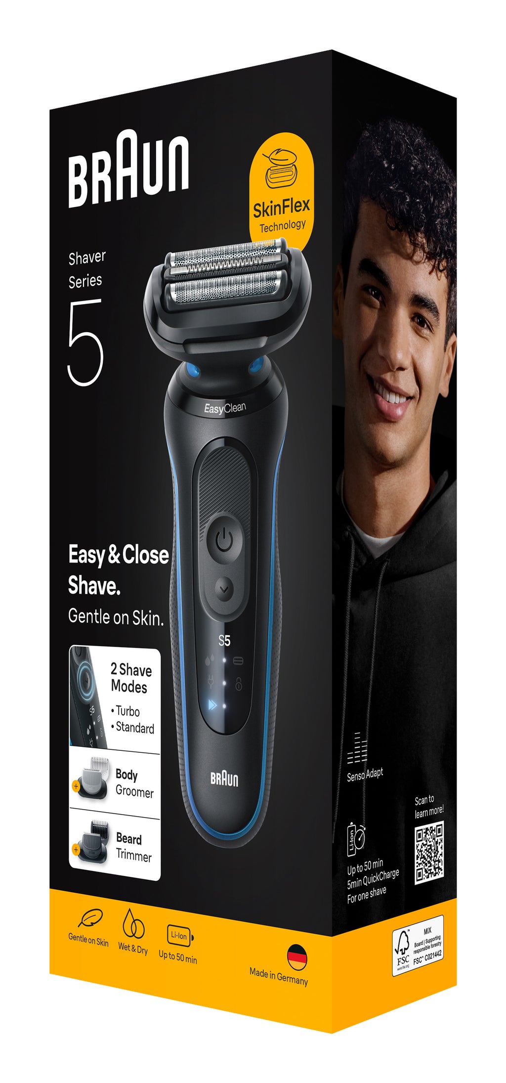 Braun Series 5 52-B1650S rasoir pour homme Rasoir à grille Tondeuse Bleu
