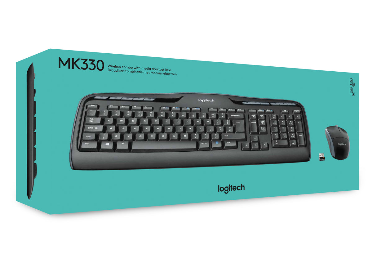 Logitech Wireless Combo MK330 Sæt med mus og tastatur Trådløs US International