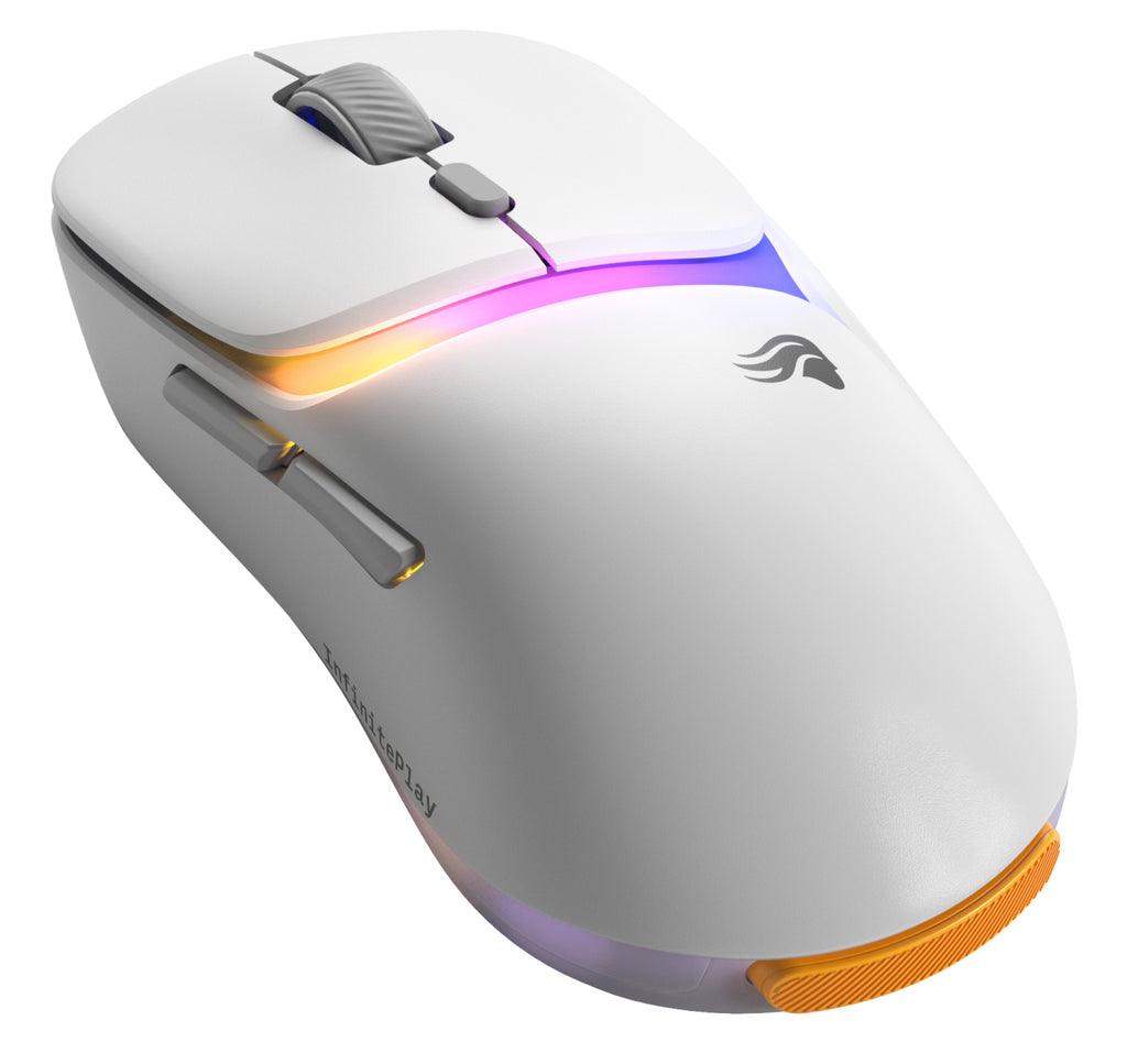 Glorious Gaming Glorious Gaming - Souris gaming sans fil Modèle D3 : Batterie échangeable InfinitePlay, Taux de rapport 8 kHz, Switch optiques 130M de clics, Ultralégère 69 g, Capteur optique 30k DPI, RGB - Blance