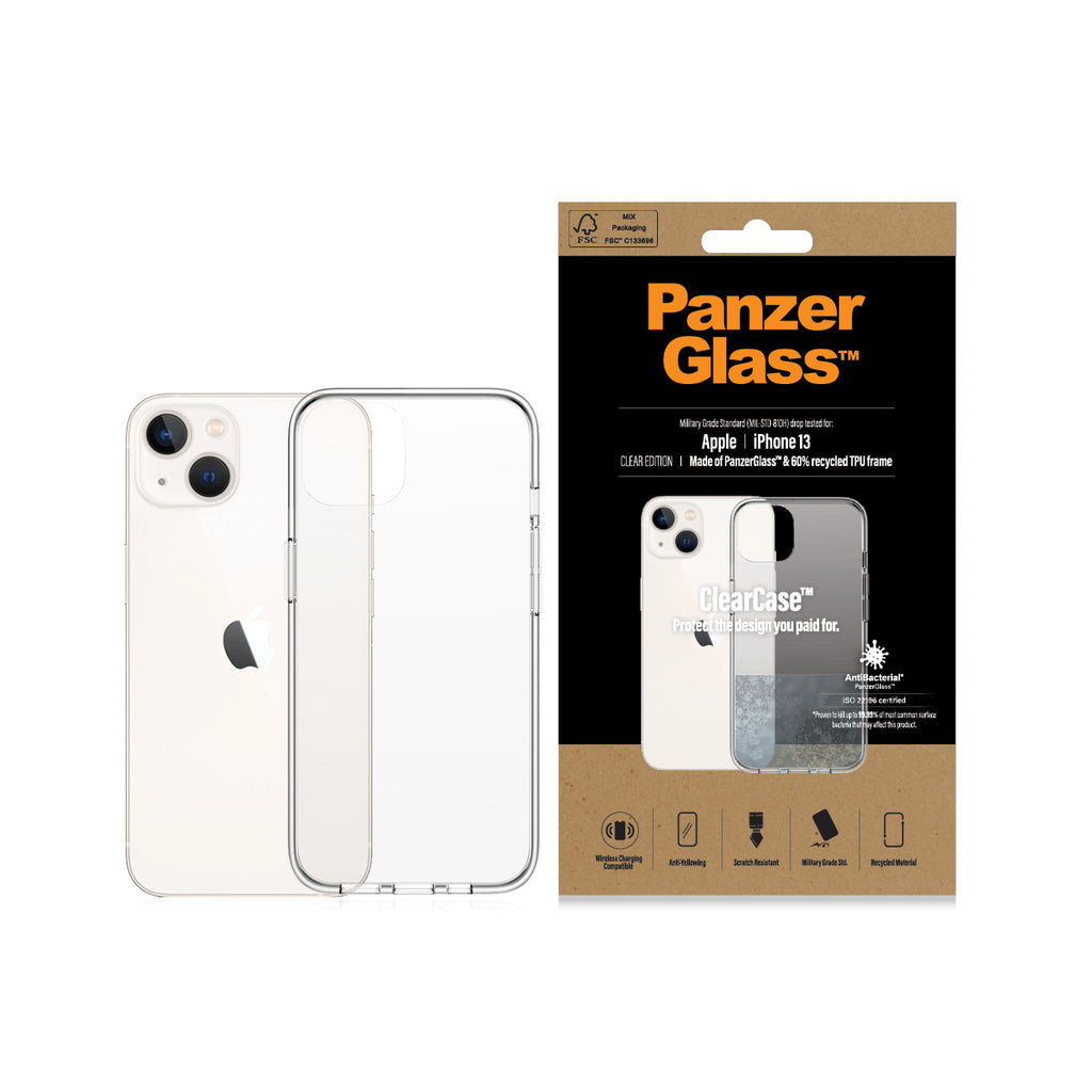 PanzerGlass ClearCase pour iPhone 13, Coque de Protection Transparente 6.1 pouces