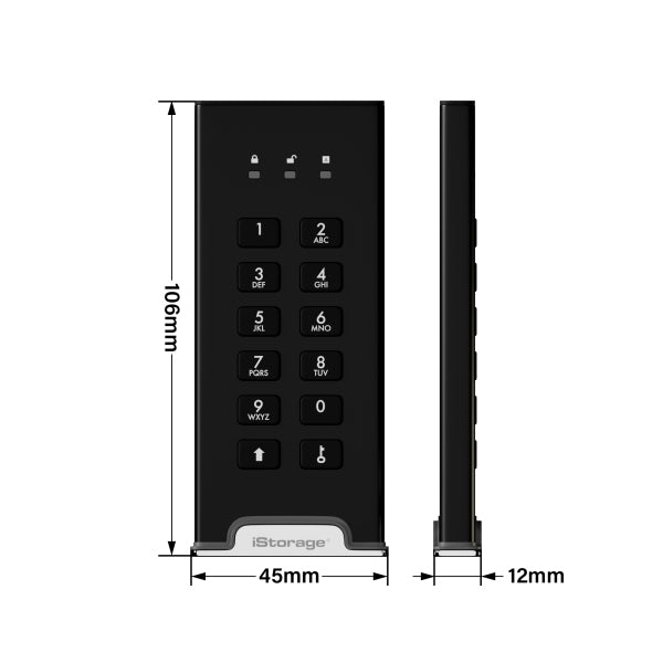 iStorage diskAshur M2 PIN 500 Go USB Type-A / USB Type-C 3.2 Gen 1 (3.1 Gen 1) Noir - vue 4