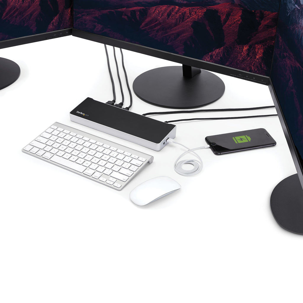 StarTech.com Station d'Accueil USB-C 4K, Station d'Accueil pour Triple Moniteur UHD 4K, Mac et Windows, USB C vers HDMI 