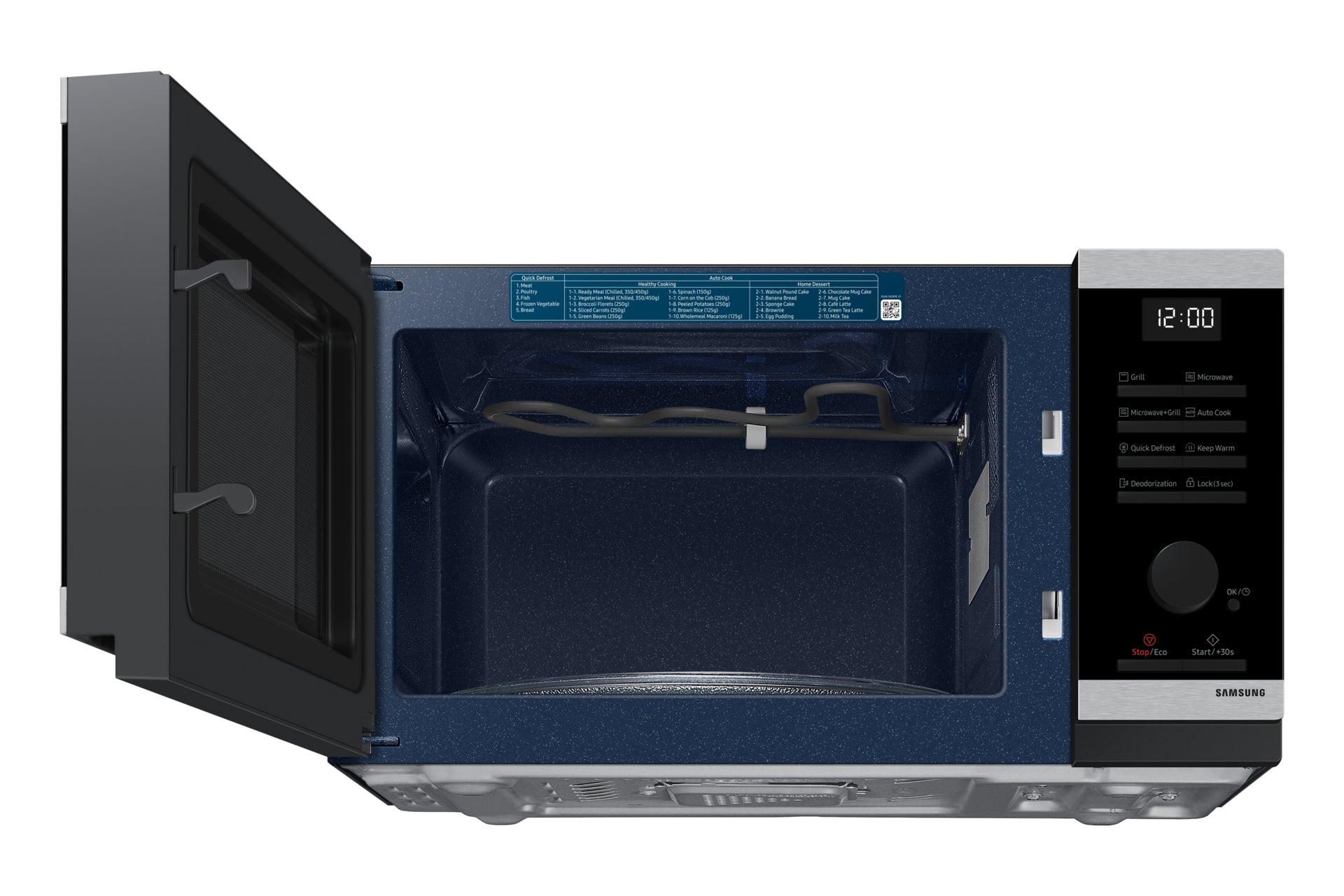 Samsung MG23DG4524ATE2 micro-onde Noir, Acier inoxydable Micro-ondes grill Comptoir 23 L 800 W