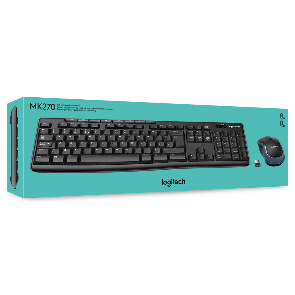Logitech MK270 Wireless Combo Sæt med mus og tastatur Trådløs Belgisk