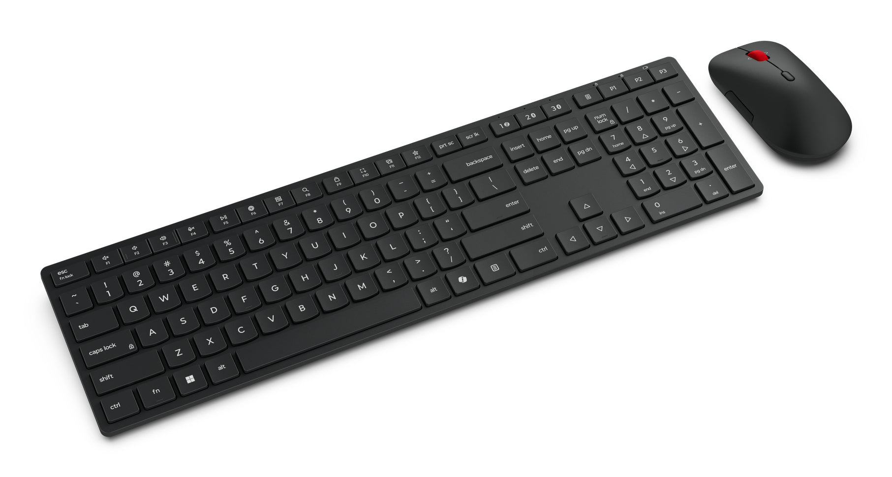 Lenovo 4X31S04848 clavier Souris incluse Bureau RF sans fil + Bluetooth Anglais américain Noir