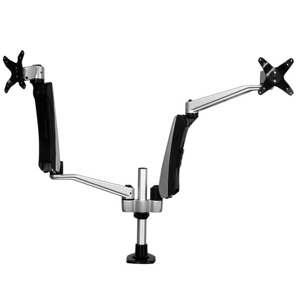 StarTech.com Support de Bureau pour 2 Écrans, Bras Articulés Multidirectionnels, Empilable, Installation sans Outil