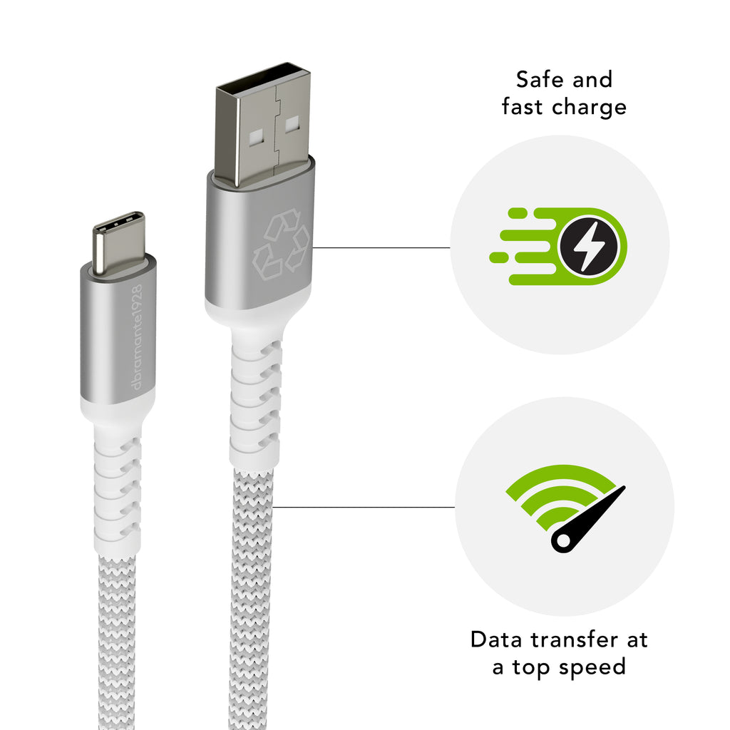 dbramante1928 CB25ACGR7118 câble USB USB 2.0 2,5 m USB A USB C 0,48 Gbit/s Blanc