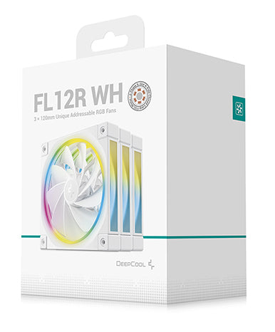Deepcool FL12R Kit Ventilateur de Boîtier 120 mm, Blanc, 1 unité