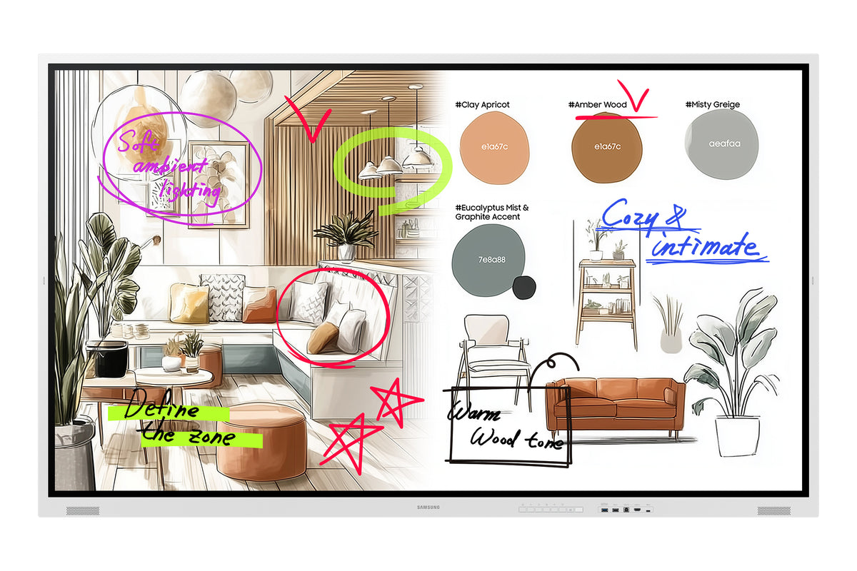 Samsung WM85FX Tableau Blanc Interactif 85" 4K UHD 3840 x 2160 pixels Écran Tactile