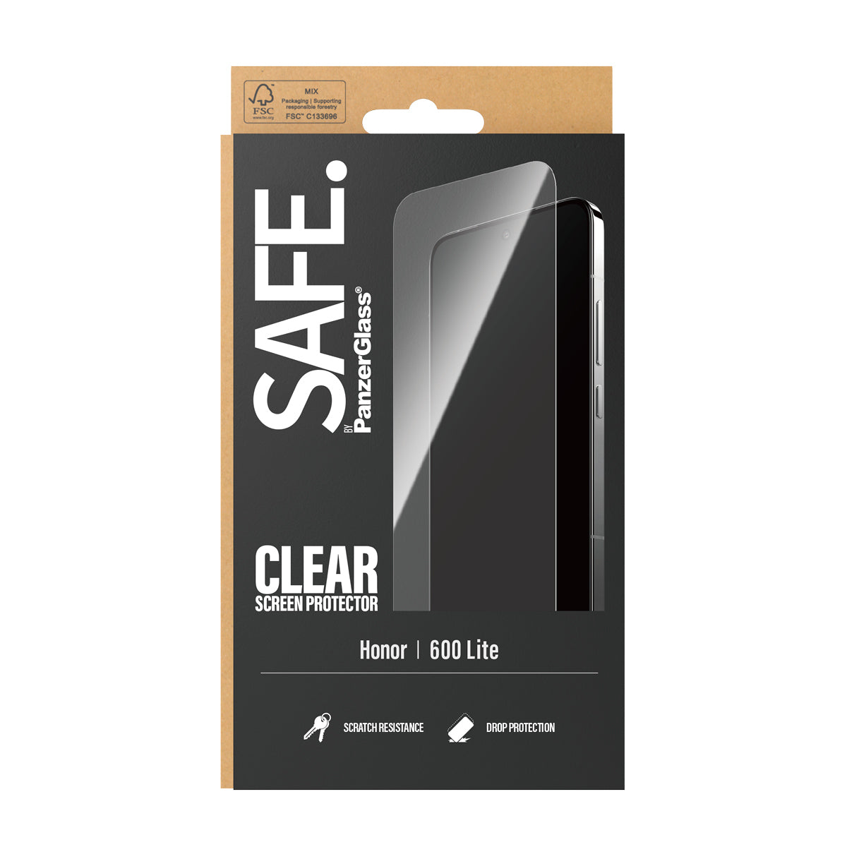 PanzerGlass SAFE. Protection d'écran Ultra-Wide Fit pour Honor 600 Lite, Transparent