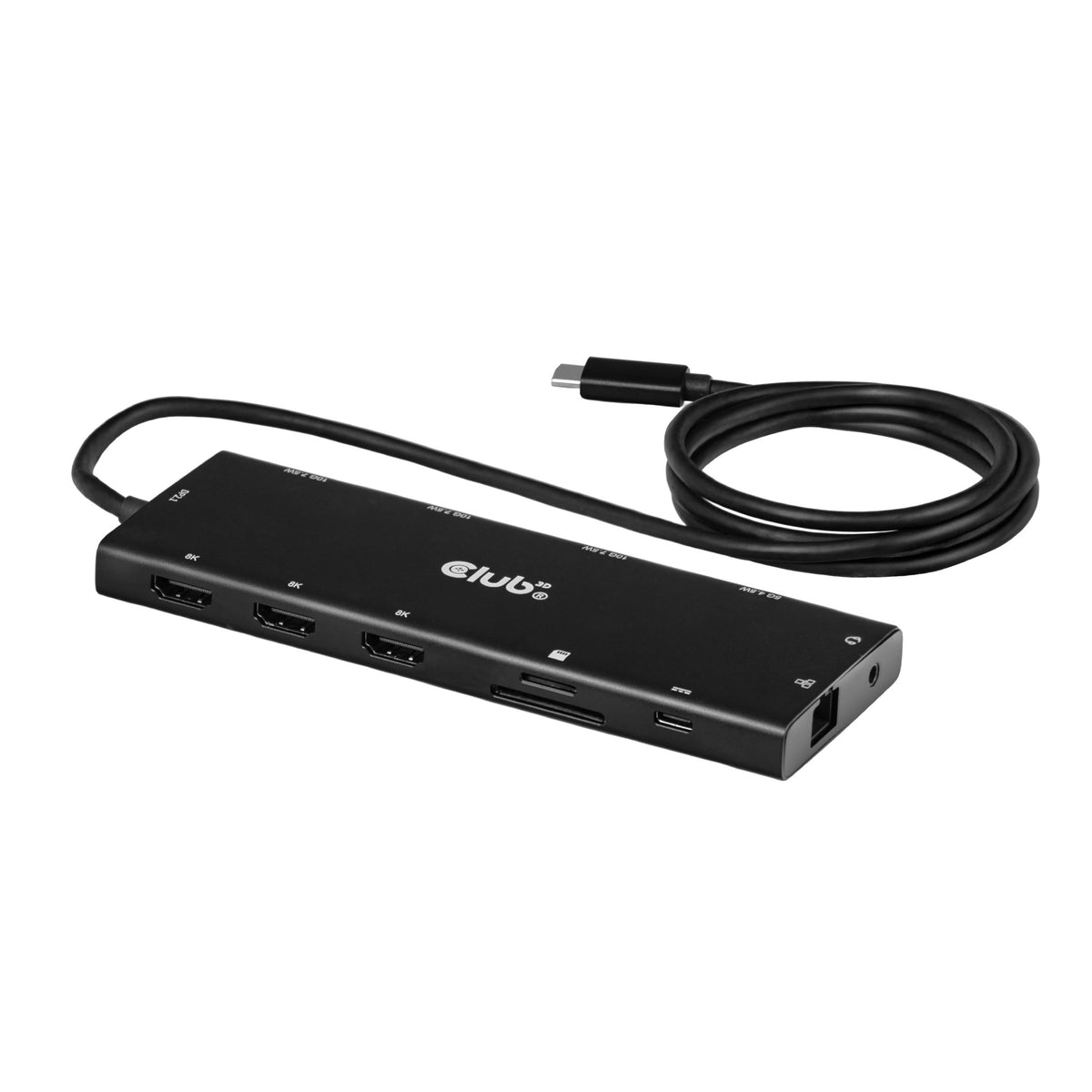 CLUB3D Hub USB-C® 12-en-1 vers triple HDMI™, DP 2.1, PD 3.0, 100 W, 1 m