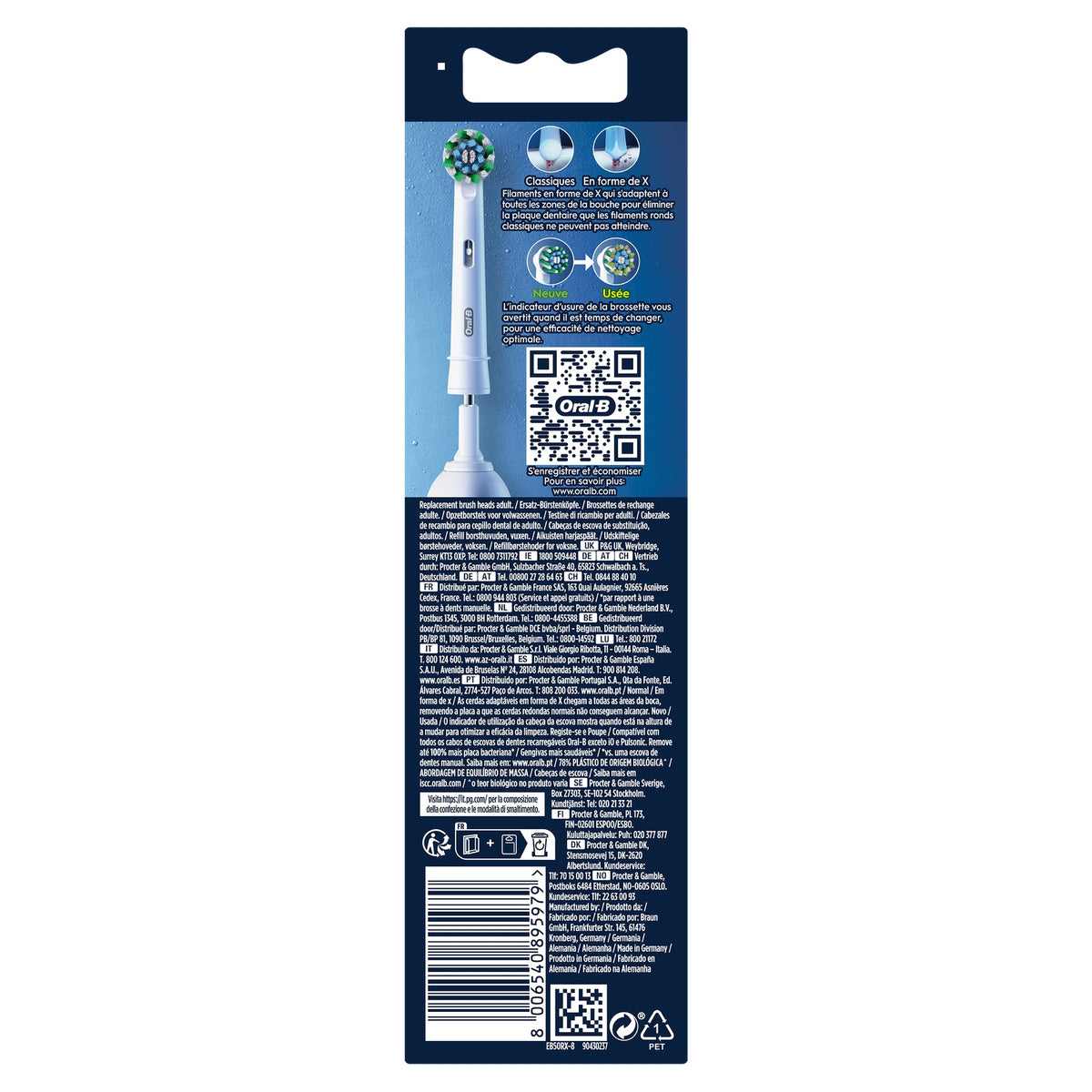 Oral B Brossette dentaire Cross action x8 X-filaments