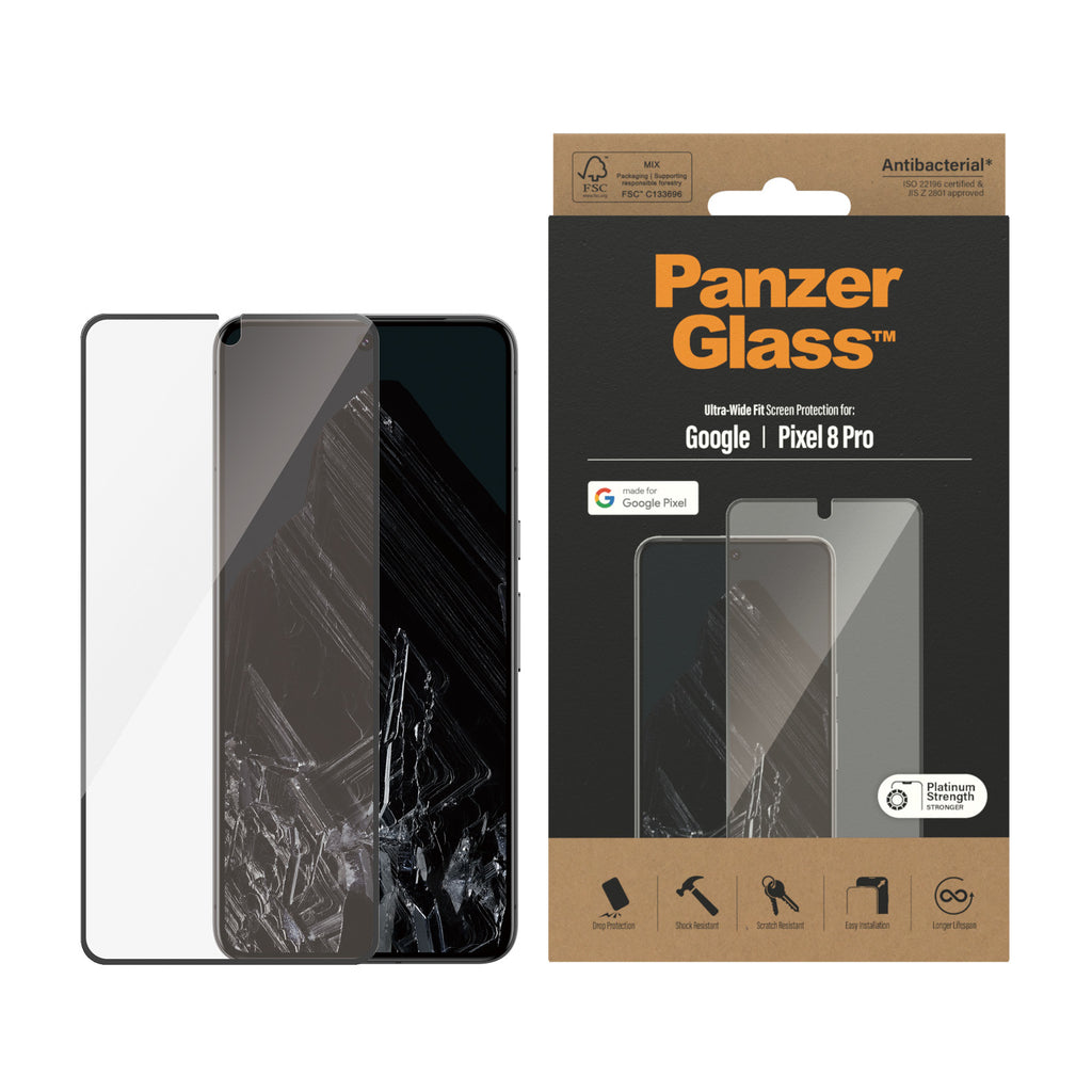 PanzerGlass ® Screen Protector Google Pixel 8 Pro | Ultra-Wide Fit Protection d'écran transparent 1 pièce(s) - vue 2