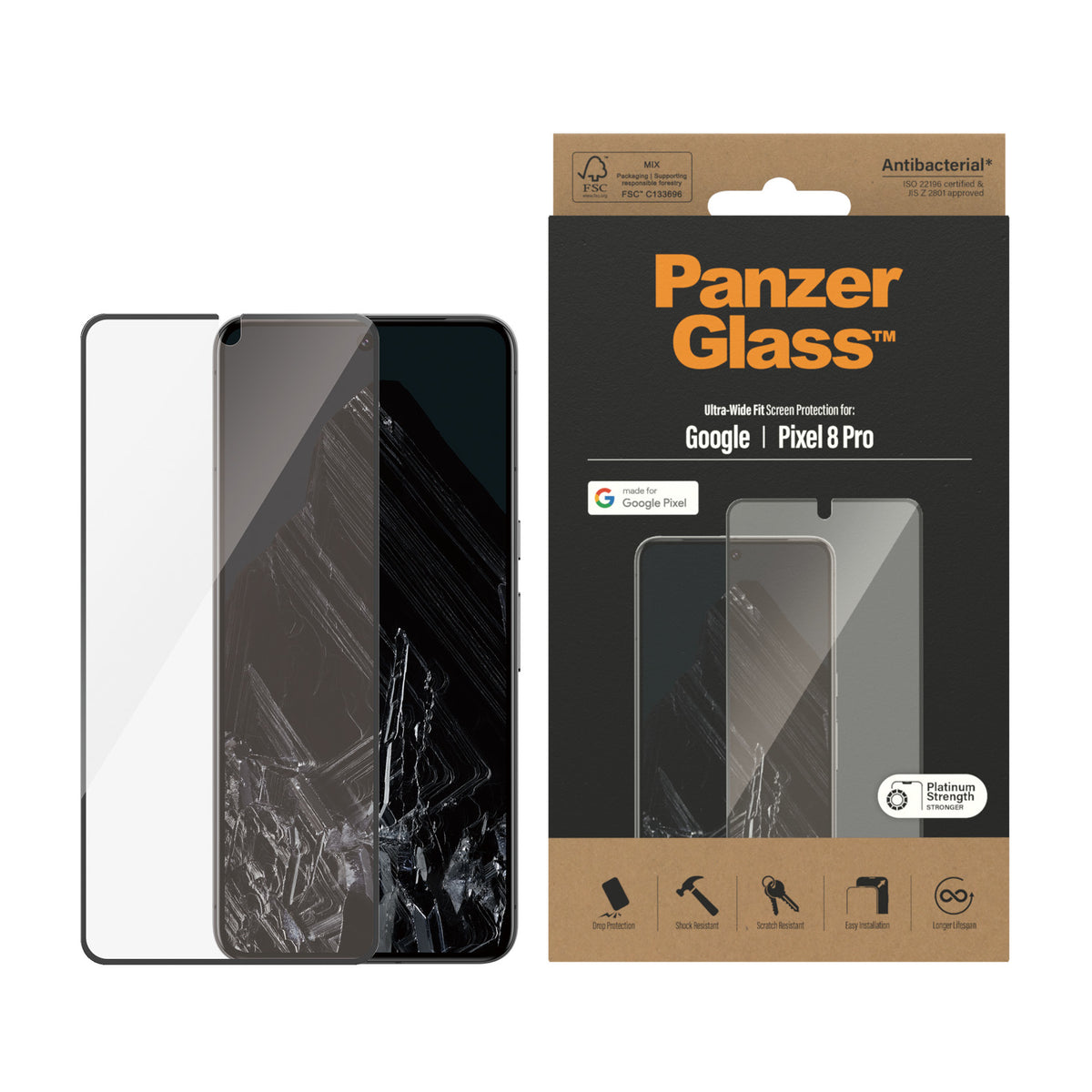PanzerGlass ® Screen Protector Google Pixel 8 Pro | Ultra-Wide Fit Protection d'écran transparent 1 pièce(s) - vue 2