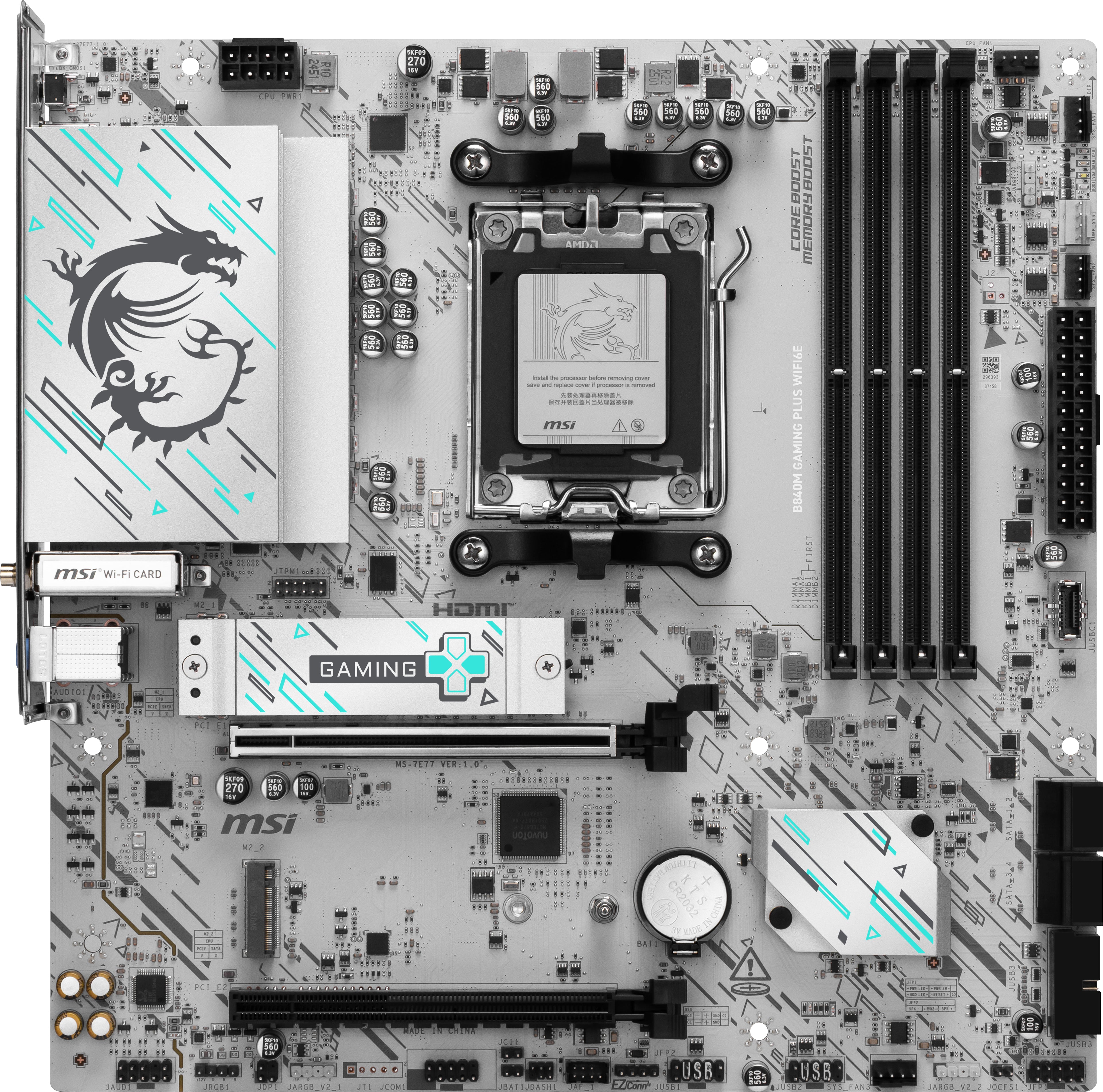 MSI B840M GAMING PLUS WIFI6E carte mère AMD B840 Emplacement AM5 micro ATX