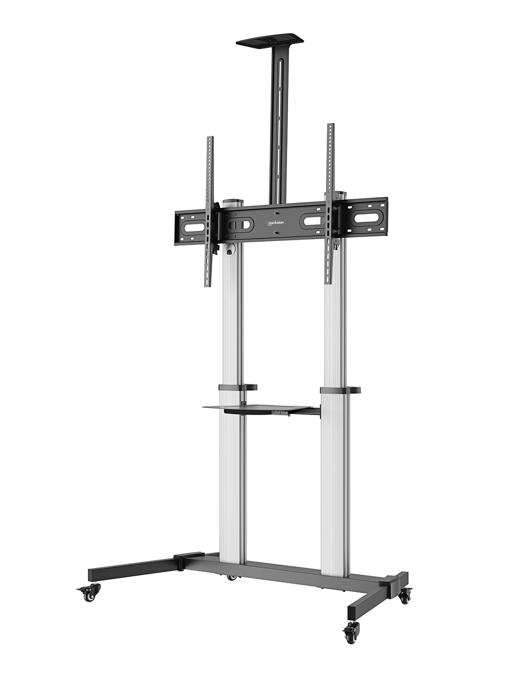 Manhattan Support TV sur Roulettes pour Écrans 37" à 100", VESA 200x200 à 1000x600 mm, Charge 80 kg, Hauteur Réglable 12