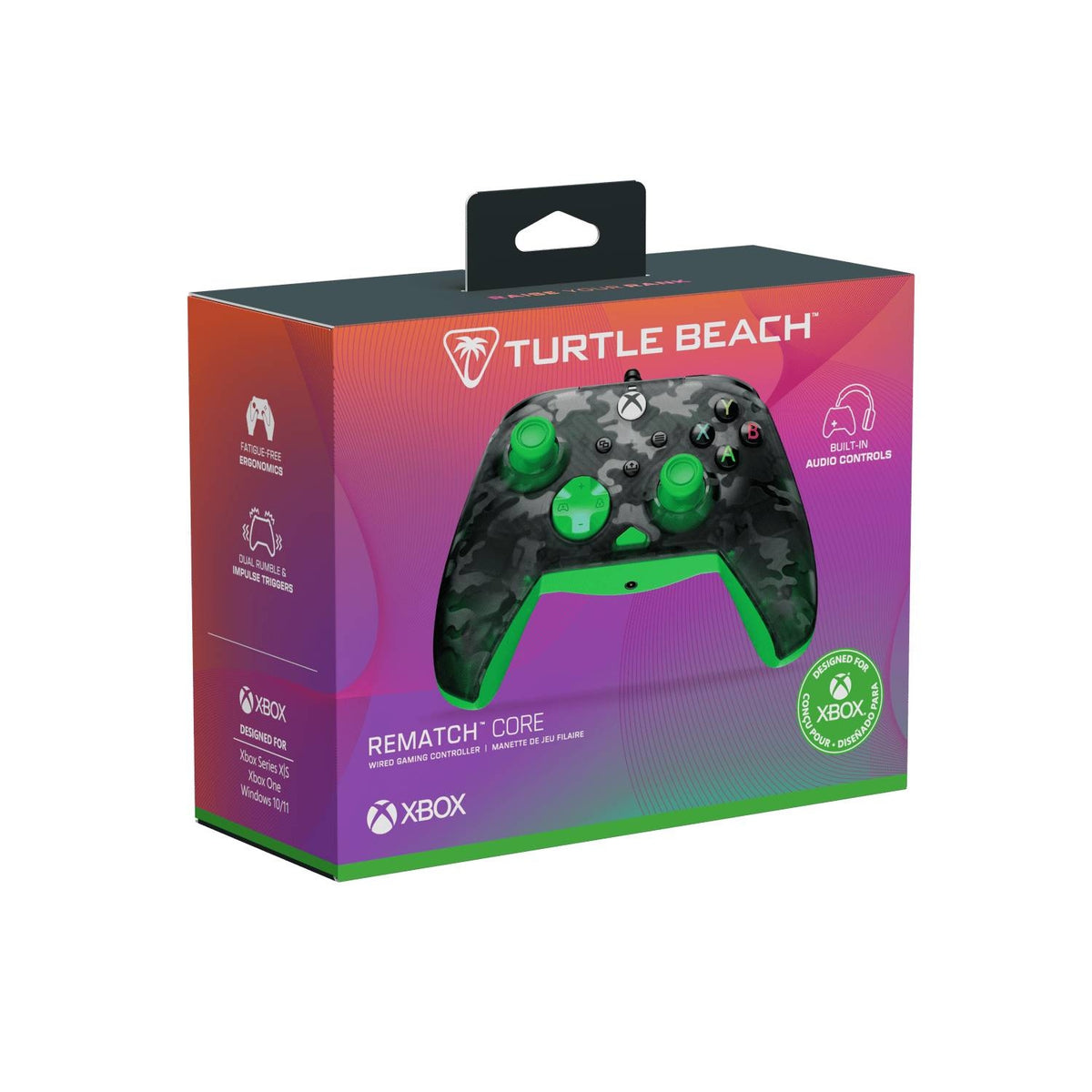 Turtle Beach Manette filaire Rematch Core Black Camo/Green pour Xbox
