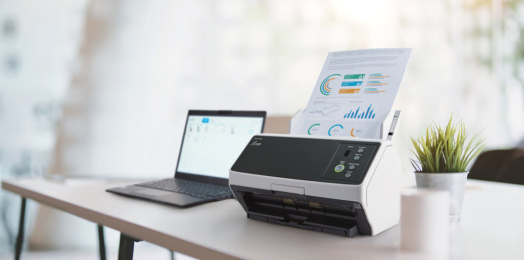 Ricoh FI-8150 Scanner avec Chargeur Automatique de Documents (ADF) et Manuel, 600 x 600 DPI, A4, Noir et Gris