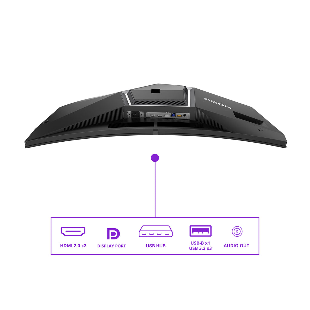 AOC AGON PRO AG346UCD écran plat de PC 86,4 cm (34") 3440 x 1440 pixels Wide Quad HD QD-OLED Noir, Gris