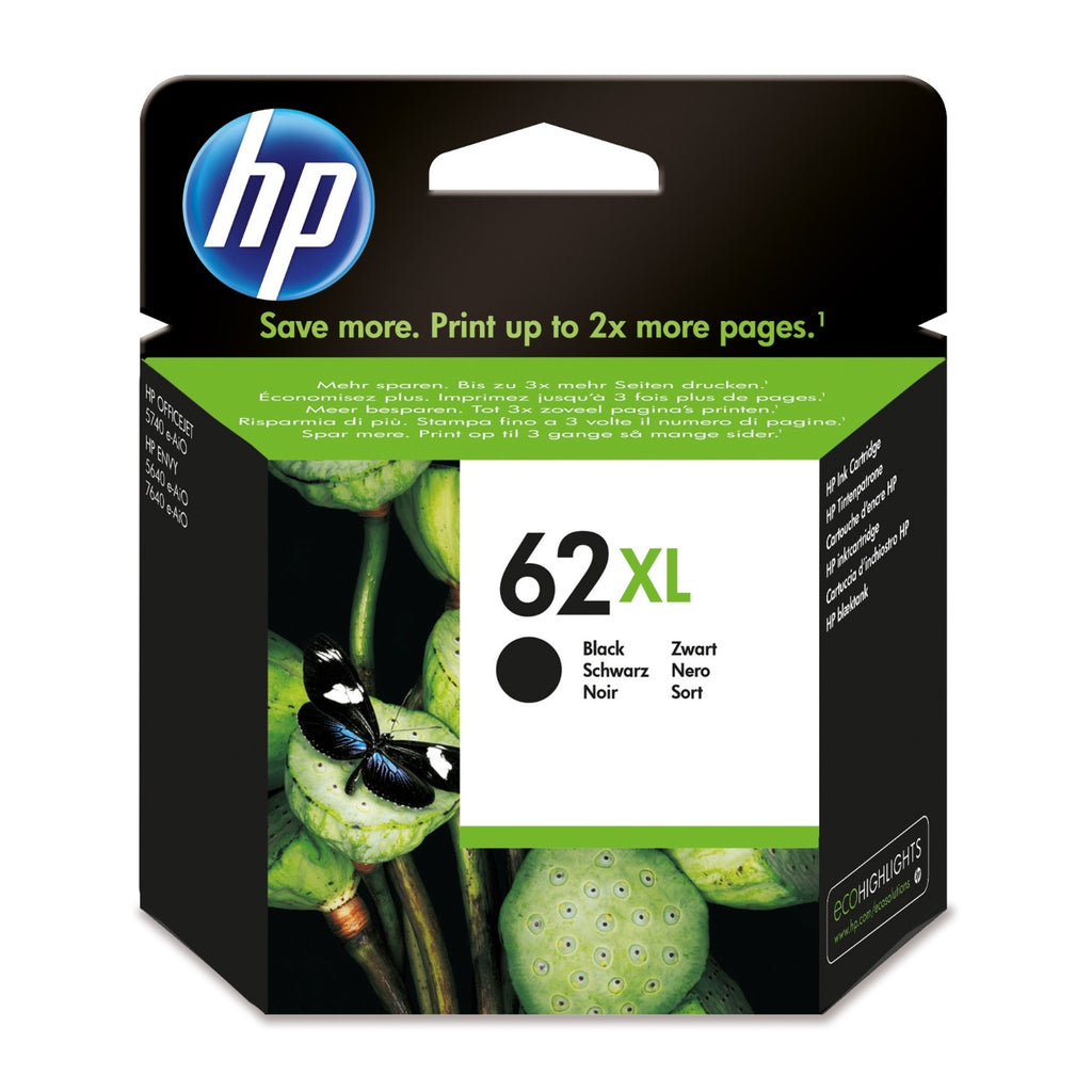 HP Cartouche d'encre d'origine noir 62 XL