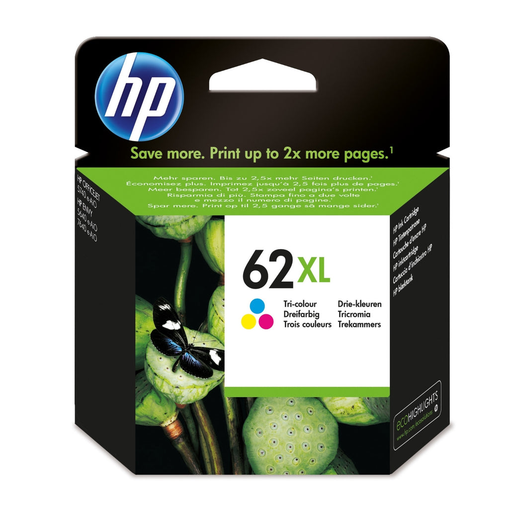 HP Cartouche d'encre d'origine 3 couleurs 62 XL